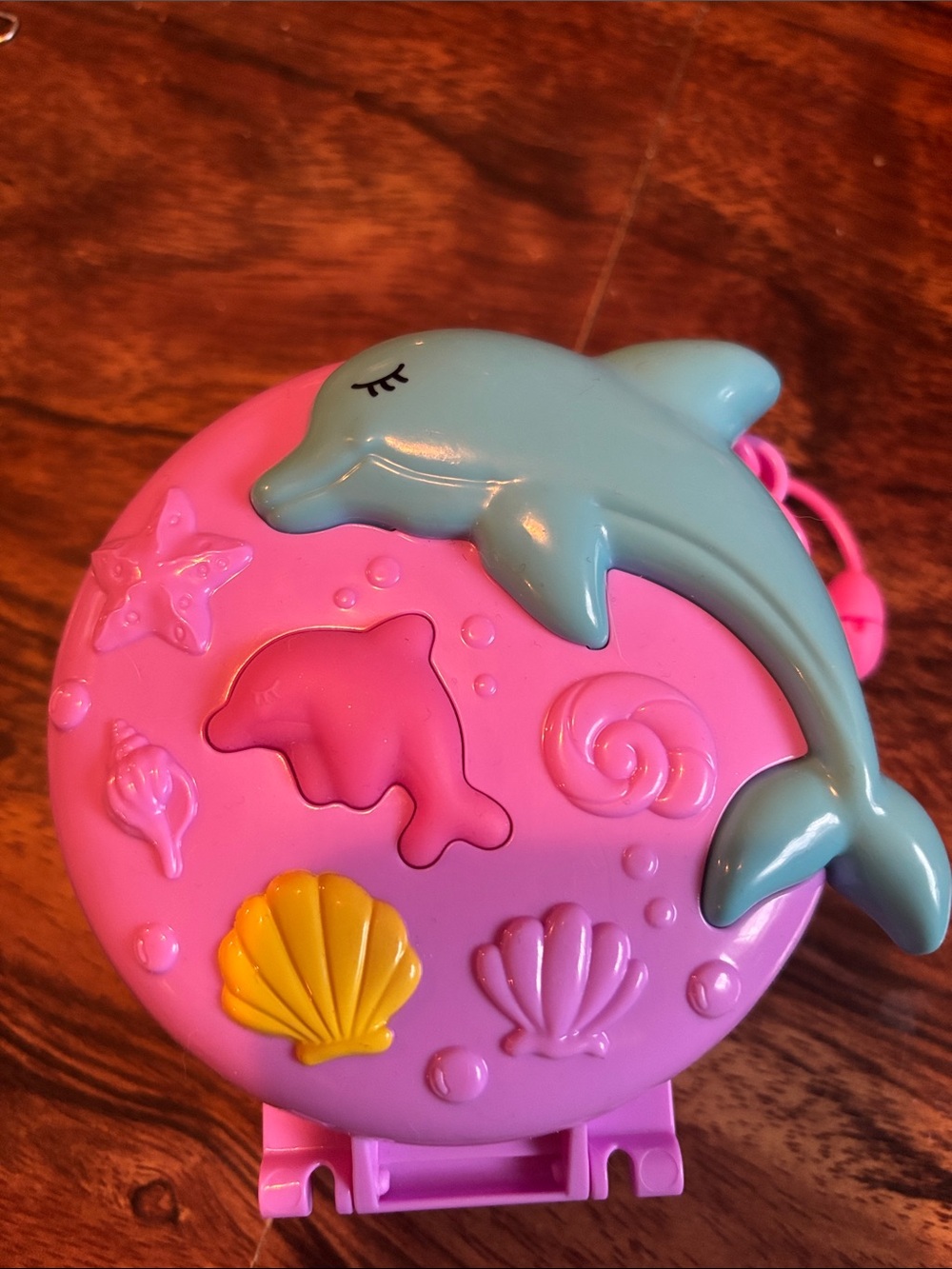 Polly Pocket Dolphin Play Case – Pink and Aqua Sea Shell Design